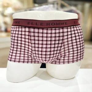 엘르이너웨어 와인 타탄체크 남성 아웃밴드 드로즈 EDMDRA21 WN