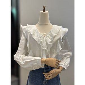 [갤러리아] ab.f.z 러블리 프릴 브이넥 리본 퍼프소매 쉬폰 블라우스 ACZ1HB38C