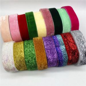 벨벳 야드 로트 인치 25mm 리본 수제 웨딩 파티 장식 선물 포장 DIY 머리 봉제 공예