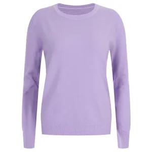 봄신상 여성 라운드넥 부드러운 긴팔 무지 니트 티셔츠 WNW-WKN-20331-라벤더