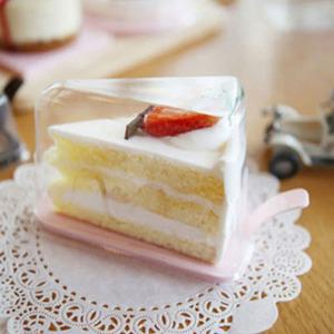 조각 케이크 케이스 삼각세트(받침+뚜껑)/브라운,핑크,아이보리/파이,타르트,케익받침