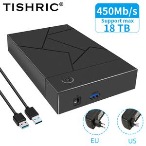 TISHRIC USB 3.0 외장 하드 드라이브 인클로저 게임 성능 수납함 업그레이드 3.5 인치 SATA HDD/SSD용