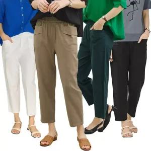 이브바바 여름 쿨 인견 아이스 워싱 스판 9부 세미배기 팬츠 바지 중년여성 엄마옷