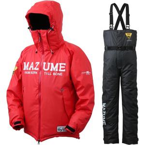 마즈메 낚시복 러프 워터 올웨더 슈트 겨울 방한복세트 레드 M 사이즈 MZFW-739
