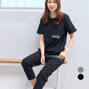 여성 릴렉스핏 모던 셋업 시원한 인견 스판 상하세트 반팔 트레이닝복 아웃도어 테이퍼드 핏 배기 여름 츄리닝 빅사이즈