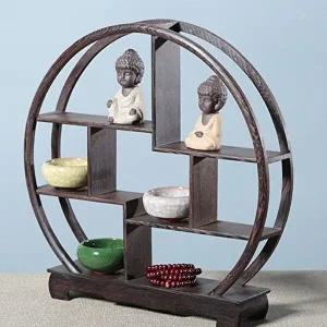 [셀러허브 패션][JH0673U5_52CR]선반 수납장 원형 찻잔 다관 장식장 30x30