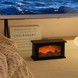 가짜불멍 건전지 LED 벽난로 거실벽면인테리어 3d 램프 벽면 장작불 불타는3D