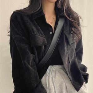 가을 룩 봄 코디 코듀로이 울자켓크롭자켓 셔츠 (3khR0)