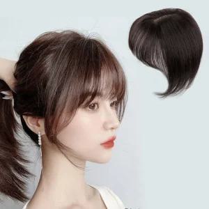 탑커버 앞머리 다크브라운 정수리가발(중형/25cm)