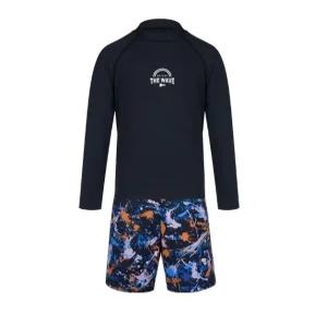 [레노마수영복]남아 페인팅 래쉬가드 세트 블랙 RN-BS2E922-BK_CA