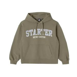 [스타터 블랙라벨] 뉴 헤이븐 아크 로고 헤비 스웨트 후디 (브라운) SA243IHD02_BRN