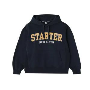 [스타터 블랙라벨] 뉴 헤이븐 아크 로고 헤비 스웨트 후디 (네이비) SA243IHD02_NVY
