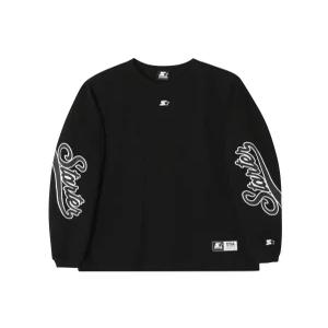 [스타터 블랙라벨]웨이브 로고 와플 롱슬리브 (블랙) SA243ILS28_BLK