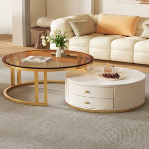거실좌식테이블 거실 원형 세라믹 티 테이블 카페 접이식 거실테이블 소파테이블 티테이블
