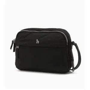 [롯데백화점]헤지스ACC [쇼핑백동봉] [아이코닉] 나일론 로고 지퍼 크로스백 HJBA5E710BK