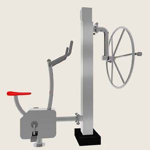 TK 자전거+상체근육풀기 2인용 스텐 복합형 VKSP-4842