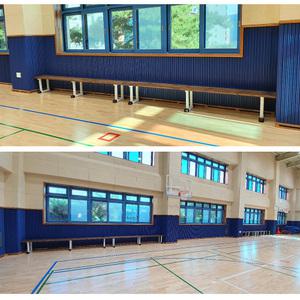 TK 긴 나무의자 7인용 VK2435-4 학교 실내 체육관 까페 매장 식당 긴 원목 벤치 대형 장 일자형 의자 우드