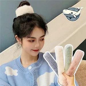 부드러운 페이크퍼 올림머리 곱창밴드 헤어슬리커-WFH7183