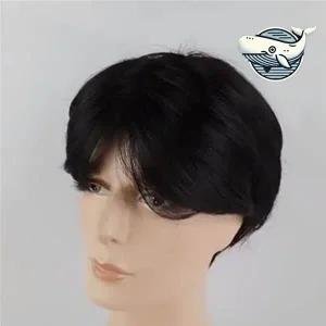 풍성한 생머리 남성용 스타일 가발 자연스러운 인조헤어 통가발-WFH6BVP