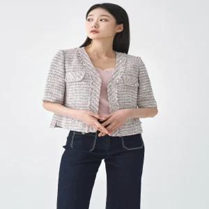 [지센][피어로즈] 트위드 반팔자켓 LFJKO491_PK