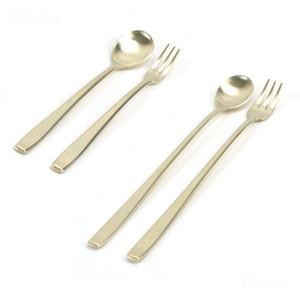 티타늄 과일 케이크 디저트 티스푼 티포크 롱티스푼 롱티포크 14.5cm 19.5cm