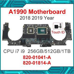 맥북 프로용 오리지널 마더보드, 터치 ID, i7, i9, 16GB, 32GB, 2018 2019, 820-01041-A, 820-01814-A, 15