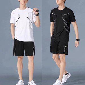 [기타]고품질 남성 땀흡수 반팔 반바지 세트 1P 트레이닝복 셋업 운동복셋업 반팔 반바지 (WFHVZGE)