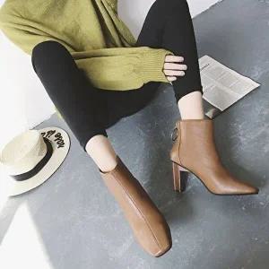 스웨이드 사각코 앵클부츠 부티힐-WFHQF87