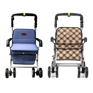노인 보행기 성인용 어르신용 보행보조기 실버카 할머니 유모차 블루 걸음보조