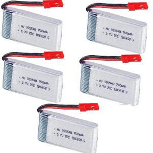 RC 드론 리포 배터리, JST 3.7V, 750mAh x400, 쿼드콥터 부품용, 5pcs