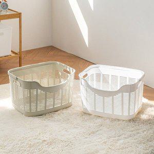 [창신리빙]블랑 손잡이 빨래바구니 이동식 빨래통 30L