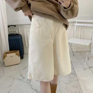 [하프클럽/]코듀로이 뒷밴딩 5부반바지 버뮤다팬츠