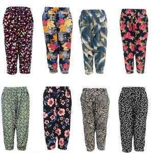 12종 여성 7부 쿨링 아이스 고무줄 냉장고바지 여름 꽃무늬 쿨팬츠