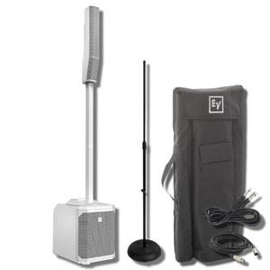 온스테이지 스탠드 MS7201B 원형 베이스 마이크 스탠드, 20인치 XLR 케이블 및 25인치 계기판이 있는 일렉트로 보이스 EVOLVE30M-W 휴대용 컬럼 시스템(화이트)