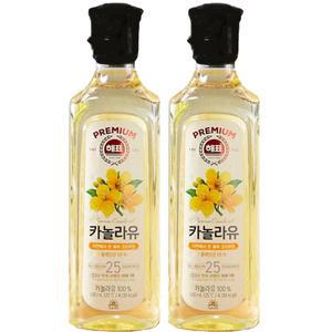 사조대림 해표 카놀라유100% 500ml x 2개 올레인산60% 식용유 오일 기름