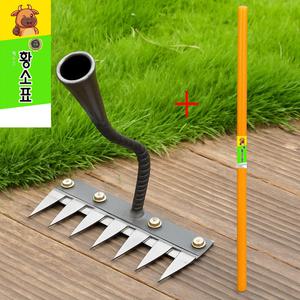 5날 잡초 제거기 초토화 갈퀴 농기구 제초 도구+대왕자루 120cm 잡초뽑기 김매기