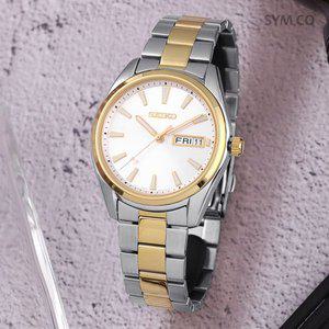 [세이코] SUR446P1 네오클래식 골드 콤비 아날로그 캐쥬얼 정장 남자 메탈 손목시계 c