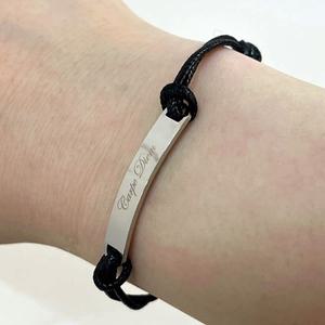 끈팔찌 써지컬 각인 팔찌 이니셜 커플 손목 액세사리 남자 여자 학생 템 매듭 실팔찌 스틸 만들기 심플