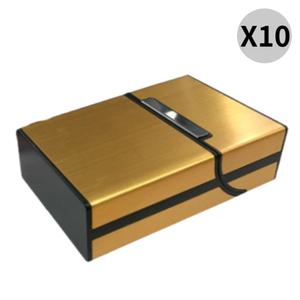 카템 메탈릭 휴대용 담배 케이스 슬림 스틸 골드 10개