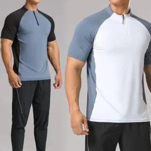남자 쿨티셔츠 헬스 러닝 머슬핀 집업 냉감 반팔티