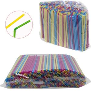 (1. 일자형 색빨대) 색 빨대_일자형 자바라형 혼합색 500개입 (7mm)/빨대/30CM/스트로우/일회용/커피/버블