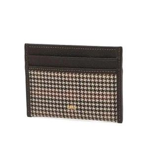 [롯데백화점]닥스 액세서리 (선물포장) 에딘버러 하운드투스 브라운 체크 가죽 카드지갑 (DBHO5F722W3)