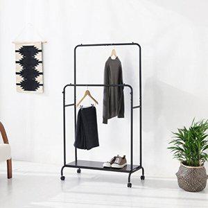 고품질 이동식 행거 2단 튼튼한 선반행거 스탠드 옷걸이 옷걸이 옷행거 행거선반 옷장행거 WFHB1LI