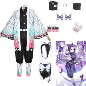 할로윈 파티 소품 용품 장난감 코스튬 코쵸우 시노부 코스프레 의상 애니메이션 악마 슬레이어 하오리 망토