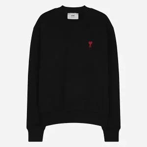 아미 5F BFUSW035 730 001 스몰 하트 로고 스웨트셔츠 블랙