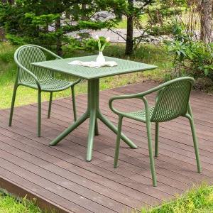 [공간미가구]이브 700 사각 유스 2인 야외 실내 테이블 의자 세트 정원 카페 테라스 간이 커피숍