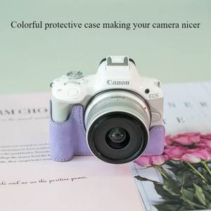 캐논 R50 R100 보호 케이스 R5II 카메라 가방 RP R8 PU 가죽 커버 R7 기본 마운트 R6 200D2 액세서리