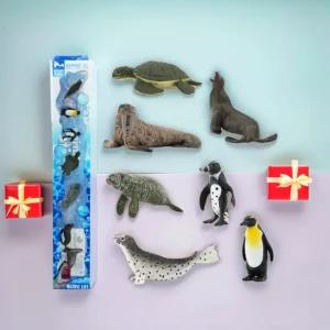 에코큐브 모펀 바다펭귄 친구들 해양동물 피규어 7종 바다거북 표범 물개 모형 미니인형