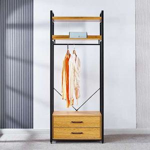 [아도라퍼니처]아도라퍼니처 모던 드레스룸 행거1개 2단 선반+수납장 800