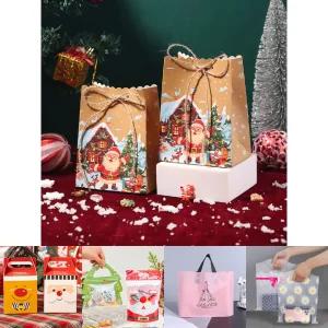 겨울 크래프트 종이 포장 봉투 산타 (마끈 증정)/화분/꽃/답례품/아이/어린이/키즈/유아/생일/이벤트/행사